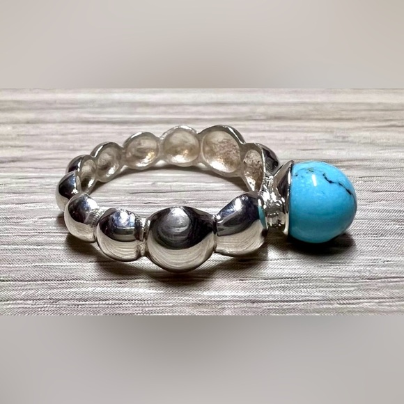 Designer Signed Jay King Sterling Silver Iron Mountain Turquoise Ring, Size 10 - Picture 5 of 10